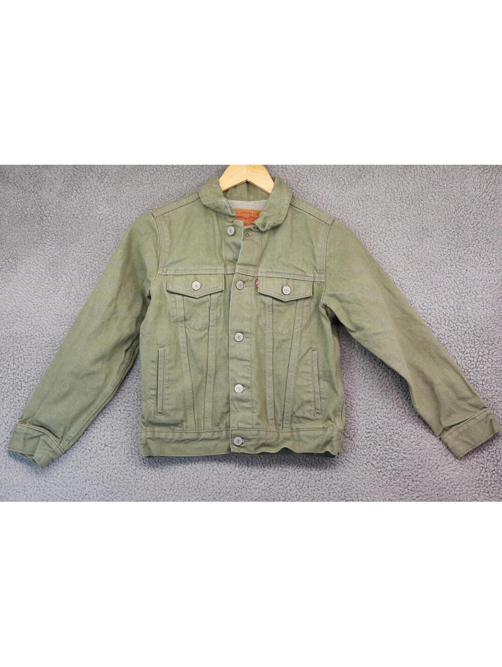 Levis denim Jean jacket women Medium Button Up Green Olive